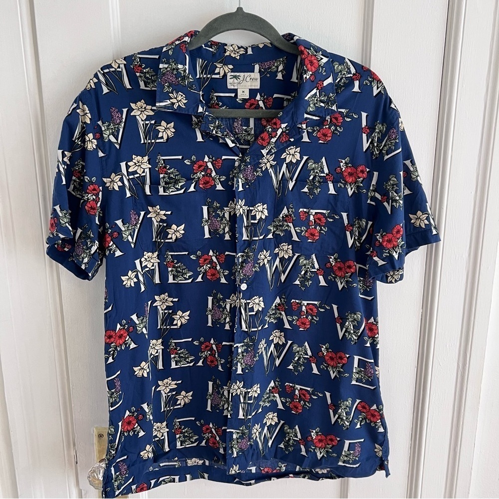 J.Crew Men's Medium Heatwave Summer Floral Short Sleeve Button Up​​​​​ - Picture 2 of 8